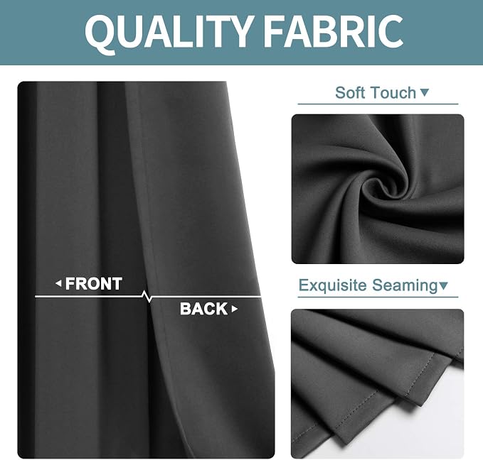 ChrisDowa Blackout Curtains 108 Inches Long 2 Panels Set - Image 3
