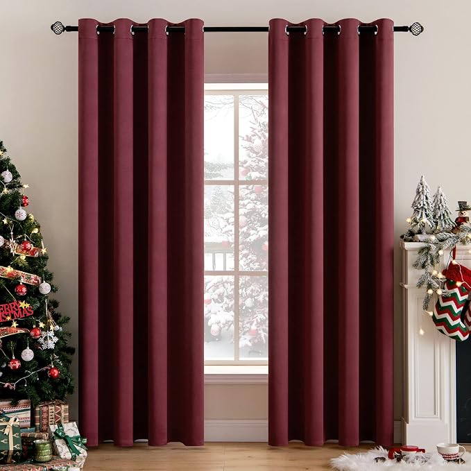 MIULEE MIULE Christmas Blackout Curtains 96 Inches Long by MIULEE