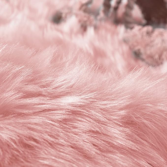 Goolela Pink Area Rug 5x8 Fluffy Fuzzy Furry Carpet - Image 8