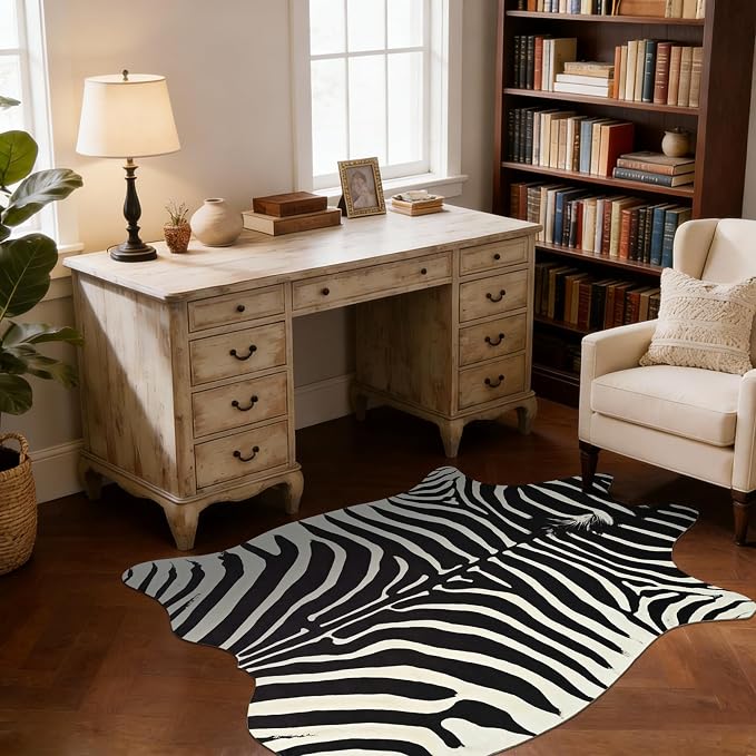 BENRON Premium Zebra Rugs for Living Room Bedroom, Non-Slip Throw Rug for Home - Image 2