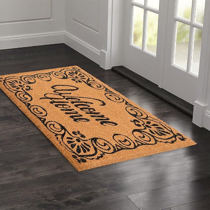 LuxUrux Welcome Mats Outdoor Coco Coir Doormat, by LuxUrux