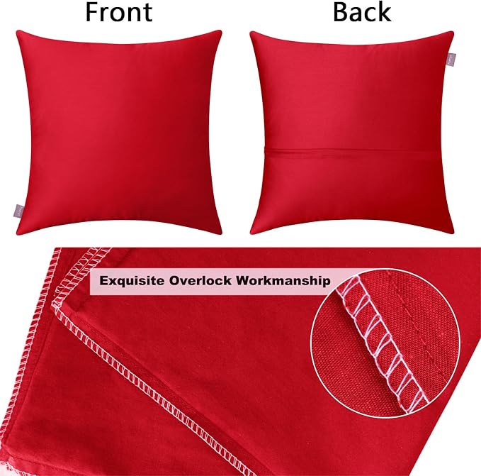 Thmyo 4-Pack 100% Cotton Comfortable Solid Decorative Throw Pillow Case Square - Image 7