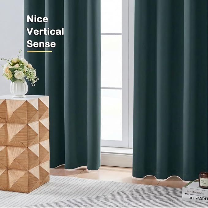 OVZME Dark Green Blackout Curtains - Image 8