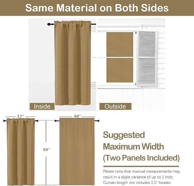OVZME Gold Short Blackout Curtains - Image 2