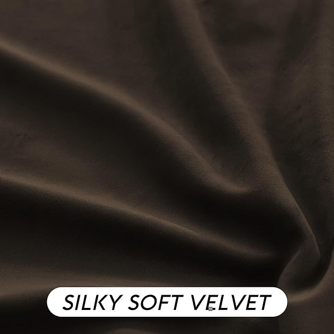 RYB HOME Brown Velvet Curtains 72 inches - Image 5