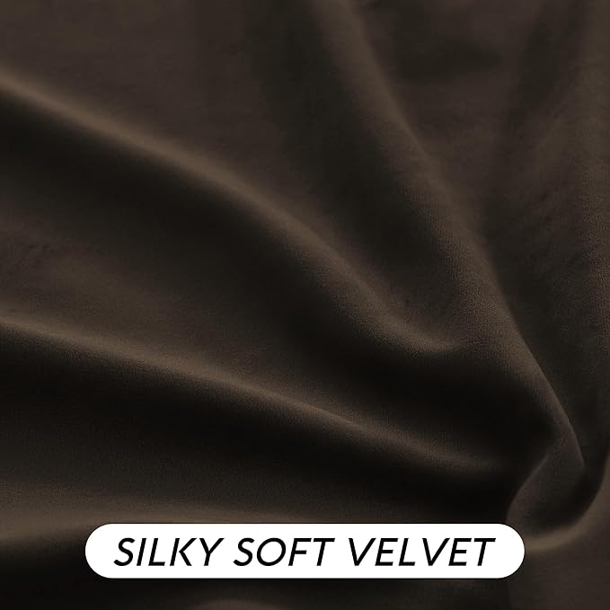 RYB HOME Brown Velvet Curtains 63 inches - Image 5