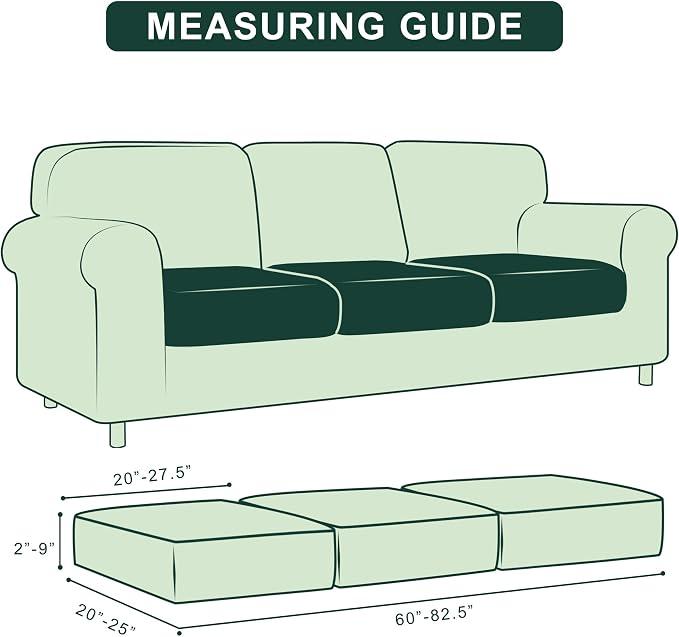 Hokway Stretch Individual Couch Cushion Covers, Washable Sofa Seat Slipcovers - Image 3