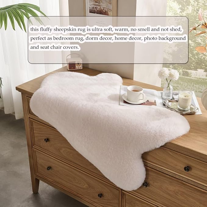 1700GSM Fuzzy Faux Sheepskin Fur Area Rug, Extra Soft Faux Fur Mat, Fluffy - Image 6