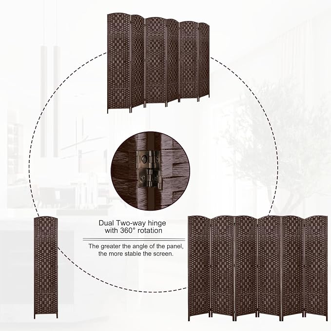 Rose Home Fashion Room Divider, 6 ft Tall Room Dividers and Folding Privacy - Image 6