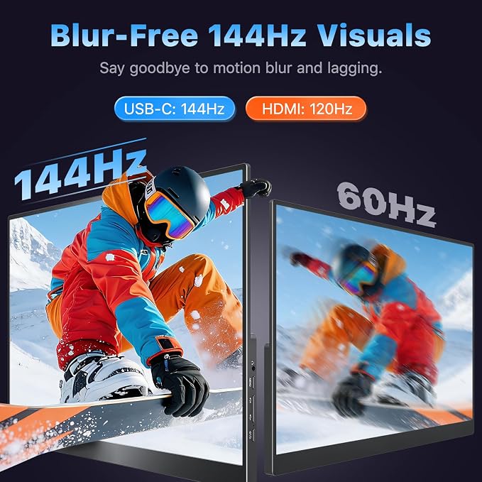 VisionOwl Portable Monitor 16 Inch 2.5K QHD 144Hz 16:10 Second Screen, USB-C - Image 3