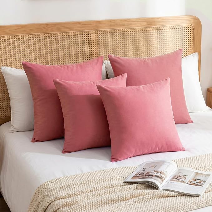 Thmyo 4-Pack 100% Cotton Comfortable Solid Decorative Throw Pillow Case - Image 4
