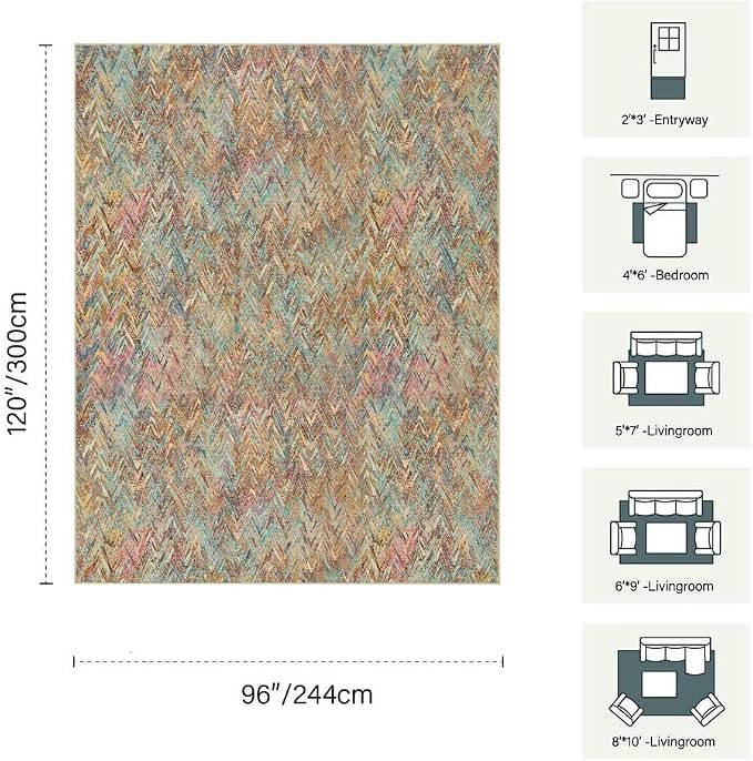 8x10 Washable Area Rugs for Living Room&Bedroom - Image 2