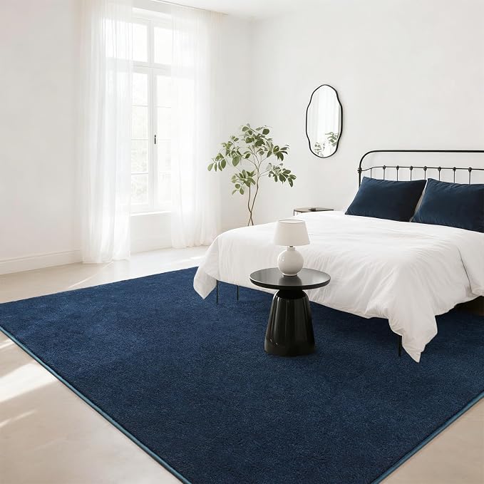 Soft Rugs for Living Room 4x6 Navy Blue, Minimalist Area Rug for Bedroom - Image 2