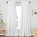 NICETOWN White Living Room Curtains 132 inches Long, Rod Pocket & Back Tab Semi by NICETOWN