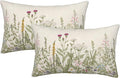 AEIOAE Sage Green Pillow Covers 12x20 Inch Set of 2, Spring Wildflower Plant by AEIOAE