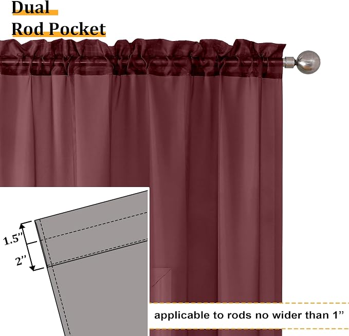 Aiyufeng Sheer Voile Window Treatment Rod Pocket Curtain Panels - Image 8