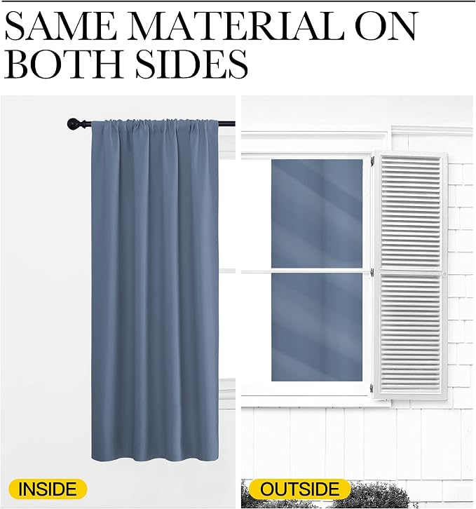 NICETOWN Blackout Curtains for Living Curtains, Window Treatment Curtains & - Image 7