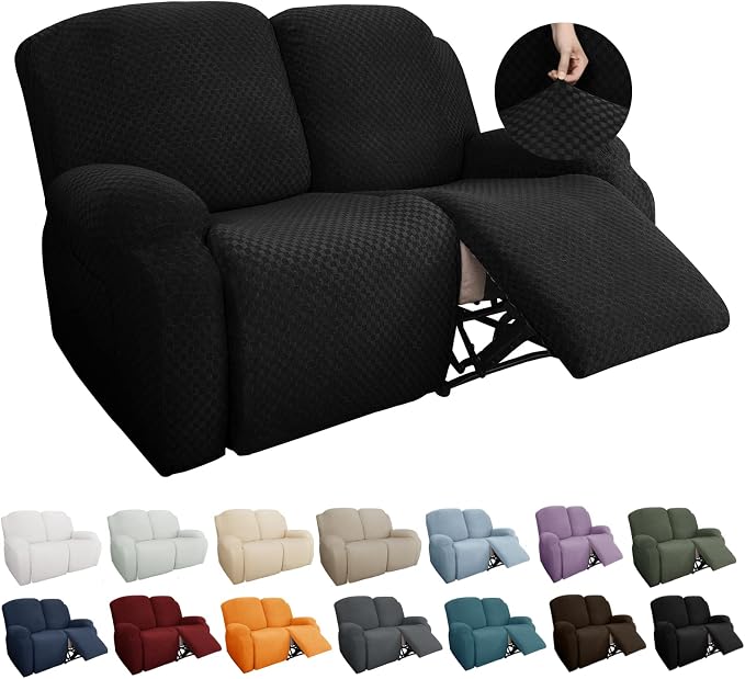 YEMYHOM 6 Pieces Stretch Loveseat Recliner Slipcover Jacquard Recliner Sofa by YEMYHOM