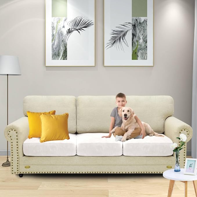 MAXIJIN Velvet Stretch Seat Cushion Covers Couch Cushion Cover - Image 2
