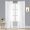 DWCN White Sheer Curtains 84 inches Long 2 Panels Set, Rod Pocket Voile Window by DWCN