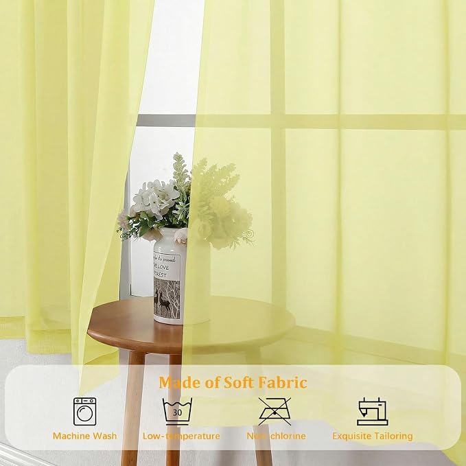 Gwine Short Kitchen Sheer Curtains 30 Inch Length - Image 7