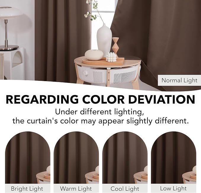 Deconovo Blackout Curtains, Thermal Insulated, W42 x L84 2 Panels, Back Tab - Image 6