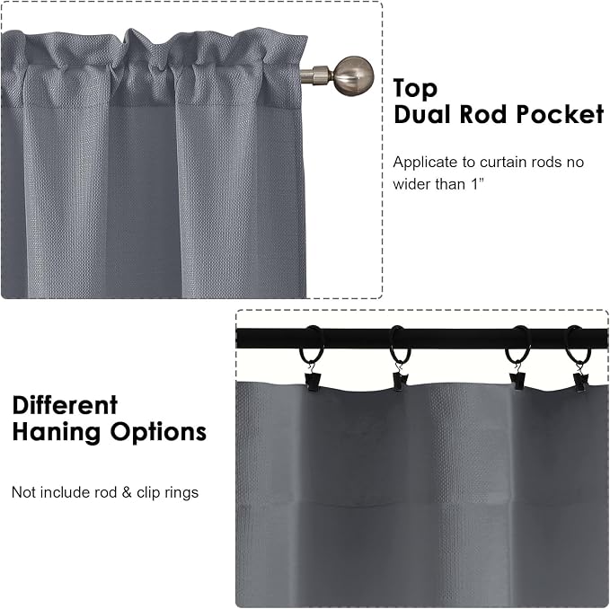 OWENIE Bob 1 PCS Dark Grey Valances - Image 4