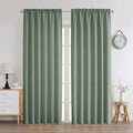 Chyhomenyc Sage Green Curtains 84 Inch Length 2 Panels Set, Faux Linen Textured by Chyhomenyc
