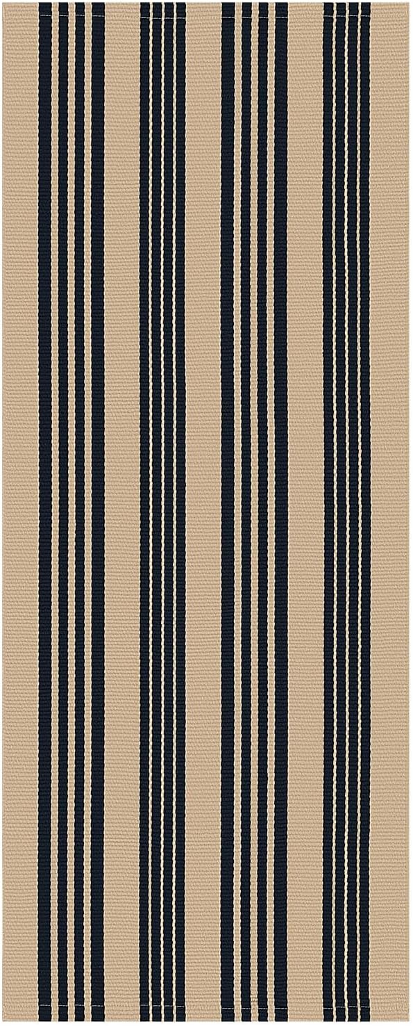 IOHOUZE Striped Area Rug 2'x4.3' Tan and Black Front Door Rugs Small Washable - Image 8