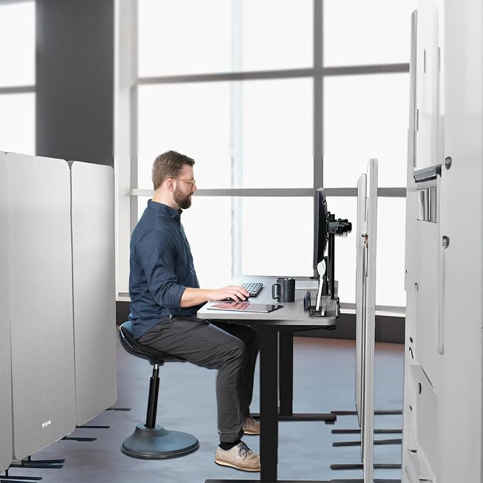 VIVO Freestanding 72 x 56 inch Privacy Panel, Cubicle Divider, Acoustic Wall - Image 6