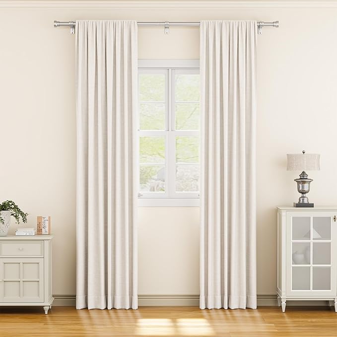 YaFex Curtain Rods 2 Pack 32-84 Inch, Heavy Duty 1 Inch Curtain Rod, Modern - Image 2