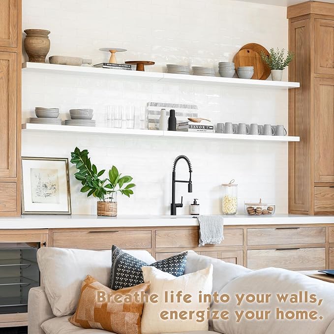 Forbena White Floating Shelves for Wall 36 Inches Long, Modern Wall Shelf for - Image 7