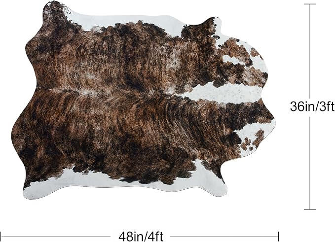 Easycozy Faux Cowhide Large Cow Print 3 x 4 Feet Thickened Elastic Rug - Image 2