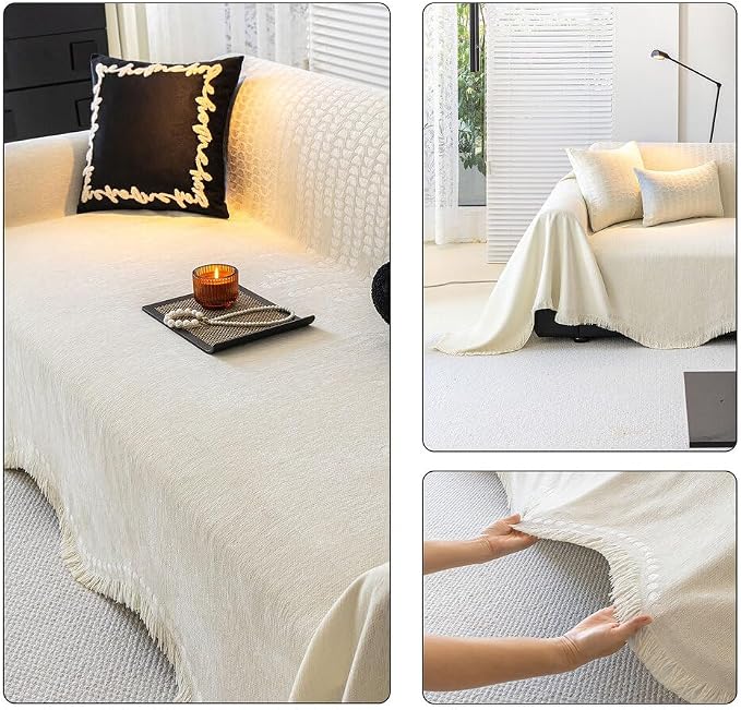 ROOMLIFE Boho White Couch Cover - Image 3