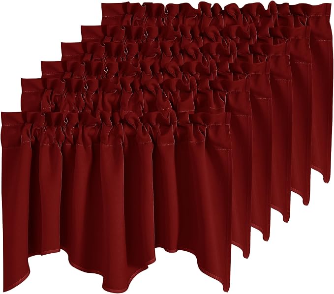 NICETOWN 6 Panels Christmas Red Valances by NICETOWN