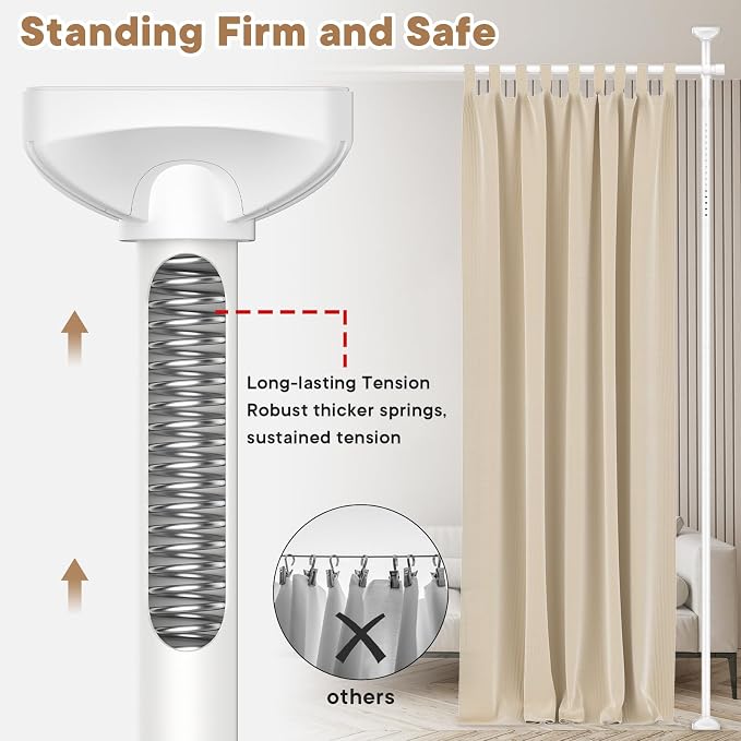 Bonpally Room Divider Curtain Rod, No Drilling Room Separator - Image 9
