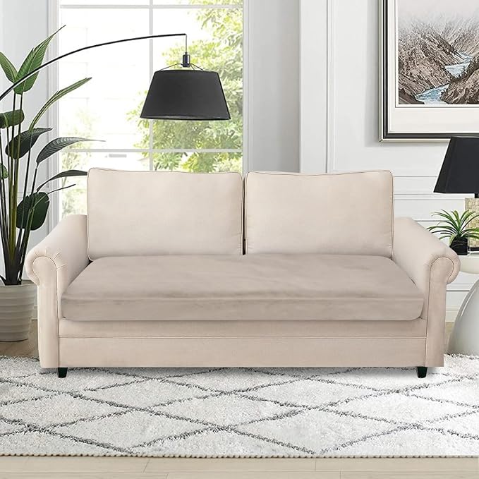 NAISI Couch Cushion Covers 1 Piece Velvet Stretch Loveseat Cover or 2 Seat Sofa - Image 5