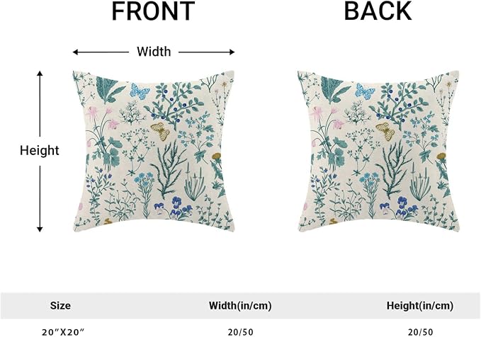 AEIOAE Spring Pillow Covers 20x20 Inch Set of 2, Seasonal Floral Outdoor - Image 4