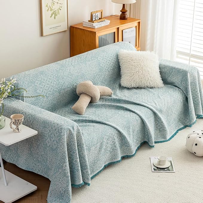 ROOMLIFE Blue Couch Cover Boho Sofa Covers - Image 8