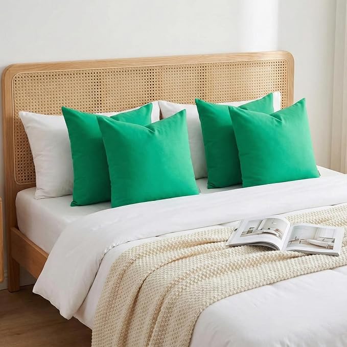 Thmyo 4-Pack 100% Cotton Decorative Throw Pillow Cases, 26x26 inch/ 66x66cm - Image 5