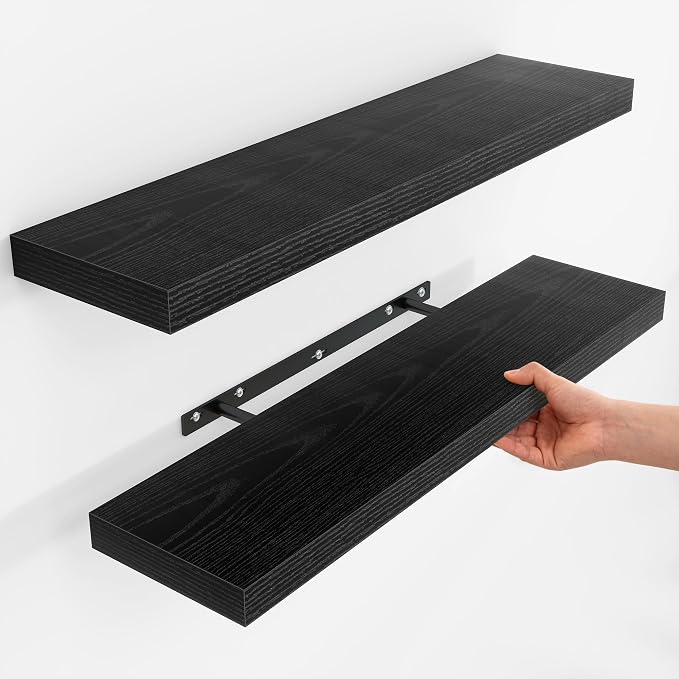 Fun Memories Floating Shelves for Wall, Rustic Wood Wall Mounted Shelves for by FunMemories