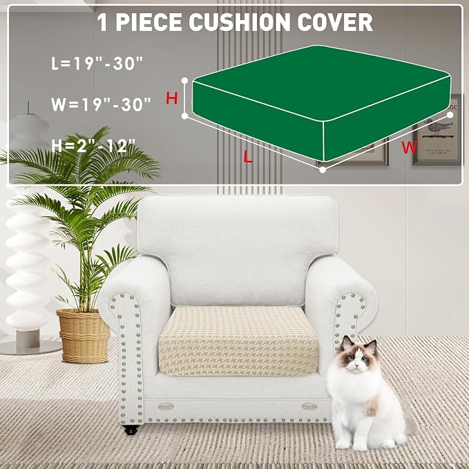 MAXIJIN Couch Cushion Covers for Sectional Sofa, Stretch Sofa Cushion Cover - Image 2