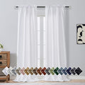 OVZME Pure White Curtains for Bedroom 96 Inches Long 2 Panels, Solid Light by OVZME