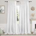 Nanspring Extra Long White Curtain 102 inches Long 2 Panels Set by Nanspring