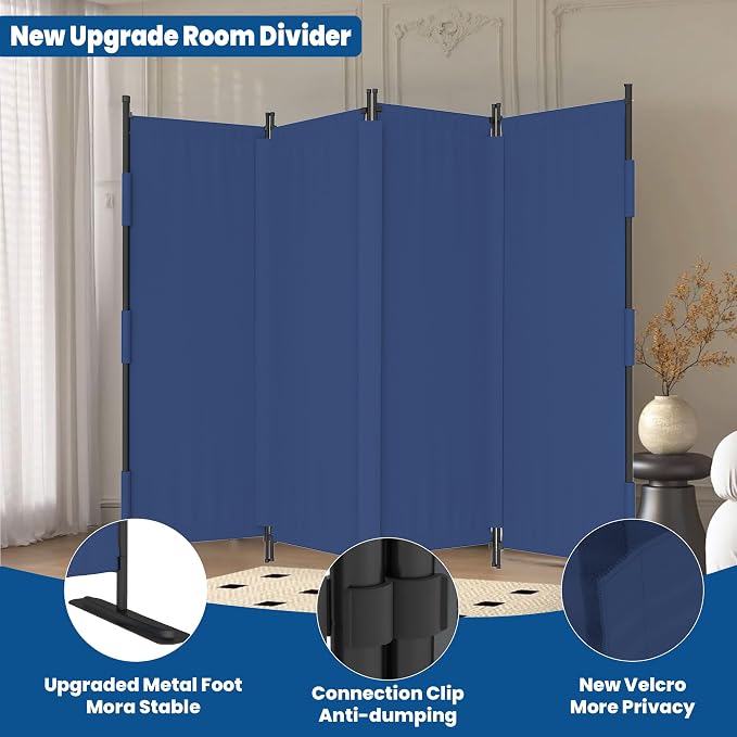 Room Divider 4 Panel Folding Screen 6ft Portable Wall Partition Room Divider - Image 3
