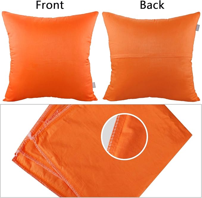 Thmyo 4-Pack 100% Cotton Comfortable Solid Decorative Throw Pillow Case Square - Image 6
