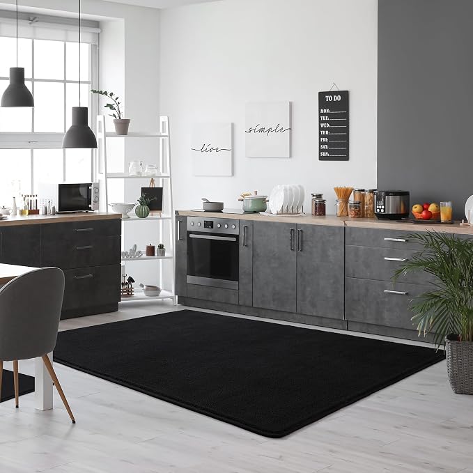Keeko 4x6 Black Area Rugs for Bedroom, Soft Modern Living Room Rug Indoor Non - Image 7