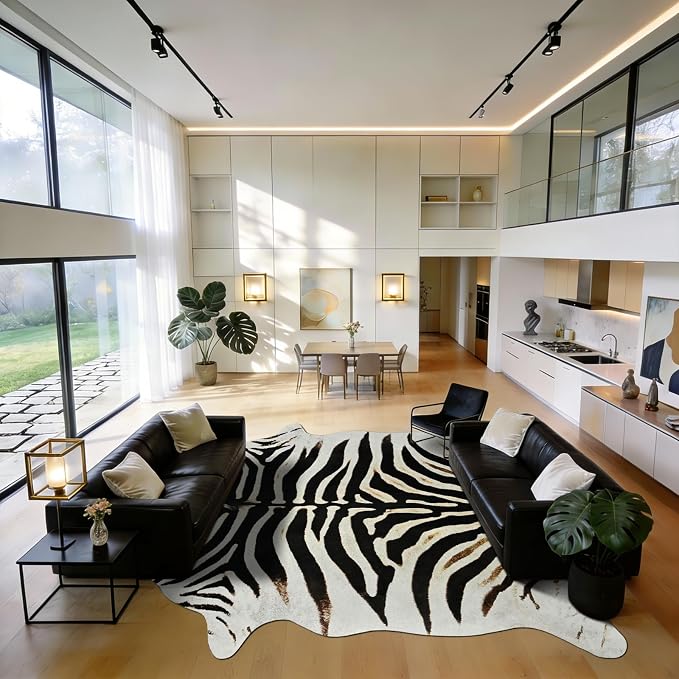 BENRON Zebra Print Area Rug, Cute Animal Hides and Skins - Image 4
