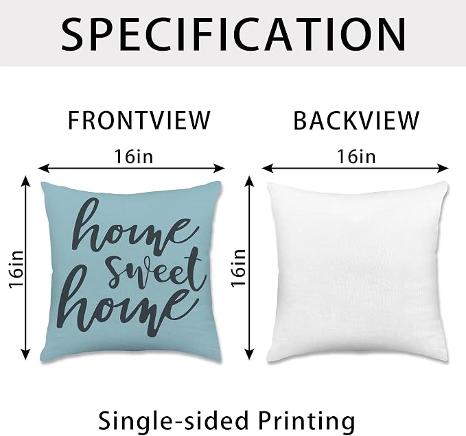 Hexagram Blue Geometric Pillow Covers 16x16 Set of 4, Decorative Outdoor Modern - Image 3