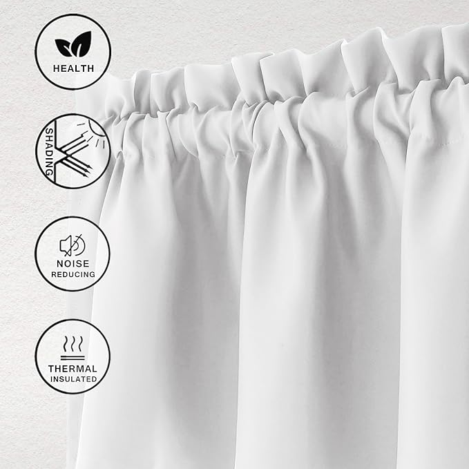 Hiasan Valance Curtains for Kitchen Rod Pocket Room Darkening Window Curtain - Image 2